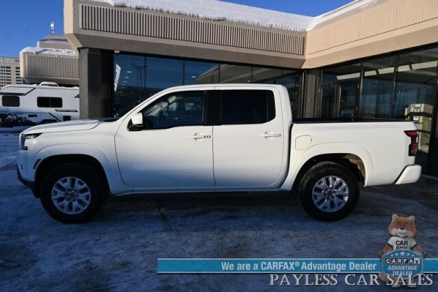 2024 Nissan Frontier SV / 4X4 / Crew Cab / Auto Start / Convenience & Technology Pkg / Power & Heated Cloth Seats / Heated Steering Wheel / Lane Depart & Blind Spot / Apple CarPlay & Android Auto / Back Up Cam / Bed Liner / Tow Pkg / 1-Owner Anchorage AK
