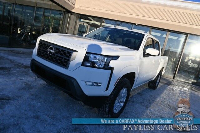 2024 Nissan Frontier SV / 4X4 / Crew Cab / Auto Start / Convenience & Technology Pkg / Power & Heated Cloth Seats / Heated Steering Wheel / Lane Depart & Blind Spot / Apple CarPlay & Android Auto / Back Up Cam / Bed Liner / Tow Pkg / 1-Owner Anchorage AK