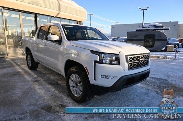 2024 Nissan Frontier SV / 4X4 / Crew Cab / Auto Start / Convenience & Technology Pkg / Power & Heated Cloth Seats / Heated Steering Wheel / Lane Depart & Blind Spot / Apple CarPlay & Android Auto / Back Up Cam / Bed Liner / Tow Pkg / 1-Owner Anchorage AK