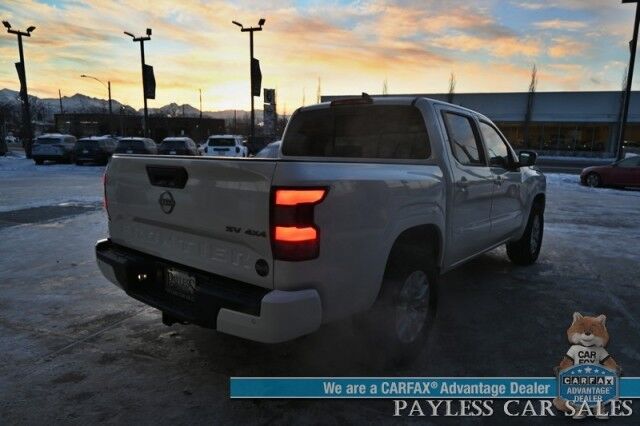 2024 Nissan Frontier SV / 4X4 / Crew Cab / Convenience Pkg / Tech Pkg / Auto Start / Power & Heated Cloth Seats / Heated Steering Wheel / Blind Spot Alert / Apple CarPlay & Android Auto / Keyless Entry & Start / Bed Liner / Tow Pkg / 1-Owner Anchorage AK