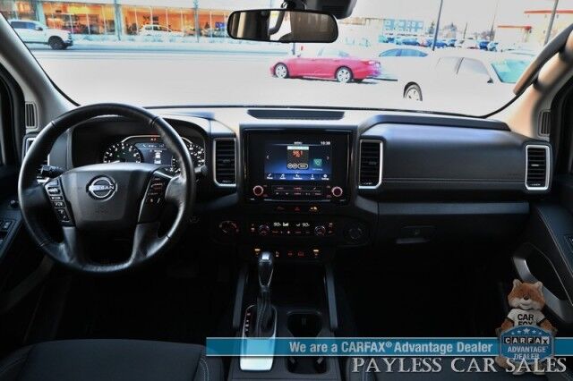 2024 Nissan Frontier SV / 4X4 / Crew Cab / Convenience Pkg / Tech Pkg / Auto Start / Power & Heated Cloth Seats / Heated Steering Wheel / Blind Spot Alert / Apple CarPlay & Android Auto / Keyless Entry & Start / Bed Liner / Tow Pkg / 1-Owner Anchorage AK
