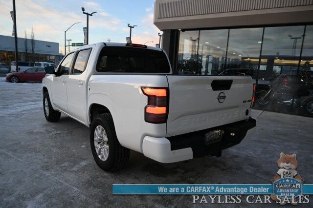 2024 Nissan Frontier SV / 4X4 / Crew Cab / Convenience Pkg / Tech Pkg / Auto Start / Power & Heated Cloth Seats / Heated Steering Wheel / Blind Spot Alert / Apple CarPlay & Android Auto / Keyless Entry & Start / Bed Liner / Tow Pkg / 1-Owner Anchorage AK
