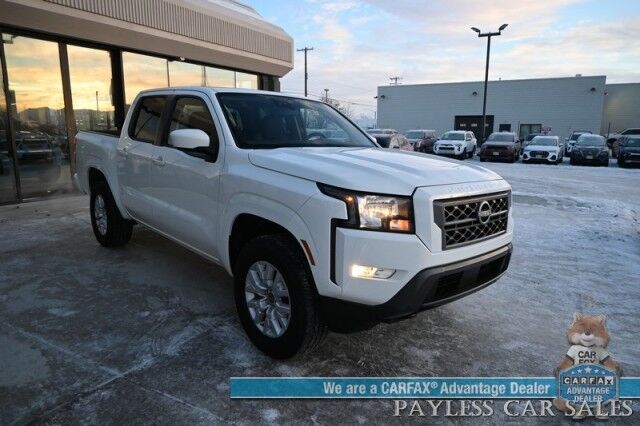 2024 Nissan Frontier SV / 4X4 / Crew Cab / Convenience Pkg / Tech Pkg / Auto Start / Power & Heated Cloth Seats / Heated Steering Wheel / Blind Spot Alert / Apple CarPlay & Android Auto / Keyless Entry & Start / Bed Liner / Tow Pkg / 1-Owner Anchorage AK