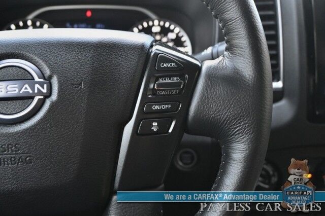 2024 Nissan Frontier SV / 4X4 / Crew Cab / Tech & Convenience Pkg / Auto Start / Power & Heated Cloth Seats / Heated Steering / Adaptive Cruise / Lane Depart & Blind Spot / Apple CarPlay & Android Auto / Bed Liner / Tow Pkg / 1-Owner Anchorage AK 2024 Nissan Frontier SV / 4X4 / Crew Cab / Tech & Convenience Pkg / Auto Start / Power & Heated Cloth Seats / Heated Steering / Adaptive Cruise / Lane Depart & Blind Spot / Apple CarPlay & Android Auto / Bed Liner / Tow Pkg / 1-Owner Anchorage AK