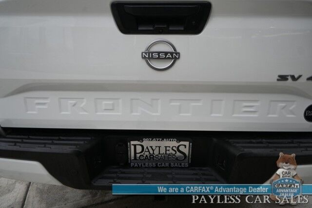 2024 Nissan Frontier SV / 4X4 / Crew Cab / Tech & Convenience Pkg / Auto Start / Power & Heated Seats / Heated Steering / Adaptive Cruise / Lane Depart & Blind Spot Alert / Apple CarPlay & Android Auto / Bed Liner / Tow Pkg / 1-Owner Anchorage AK