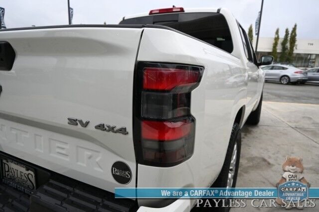 2024 Nissan Frontier SV / 4X4 / Crew Cab / Tech & Convenience Pkg / Auto Start / Power & Heated Seats / Heated Steering / Adaptive Cruise / Lane Depart & Blind Spot Alert / Apple CarPlay & Android Auto / Bed Liner / Tow Pkg / 1-Owner Anchorage AK