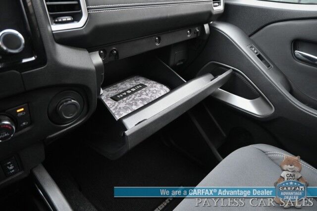 2024 Nissan Frontier SV / 4X4 / Crew Cab / Tech & Convenience Pkg / Auto Start / Power & Heated Seats / Heated Steering / Adaptive Cruise / Lane Depart & Blind Spot Alert / Apple CarPlay & Android Auto / Bed Liner / Tow Pkg / 1-Owner Anchorage AK