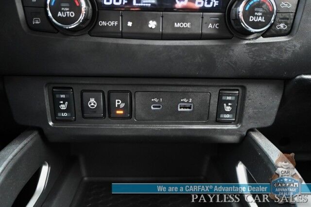 2024 Nissan Frontier SV / 4X4 / Crew Cab / Tech & Convenience Pkg / Auto Start / Power & Heated Seats / Heated Steering / Adaptive Cruise / Lane Depart & Blind Spot Alert / Apple CarPlay & Android Auto / Bed Liner / Tow Pkg / 1-Owner Anchorage AK