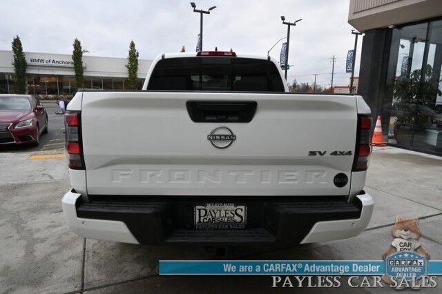 2024 Nissan Frontier SV / 4X4 / Crew Cab / Tech & Convenience Pkg / Auto Start / Power & Heated Seats / Heated Steering / Adaptive Cruise / Lane Depart & Blind Spot Alert / Apple CarPlay & Android Auto / Bed Liner / Tow Pkg / 1-Owner Anchorage AK