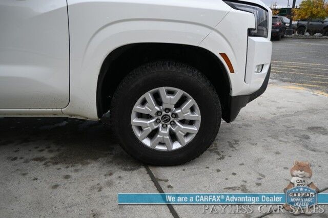 2024 Nissan Frontier SV / 4X4 / Crew Cab / Tech & Convenience Pkg / Auto Start / Power & Heated Seats / Heated Steering / Adaptive Cruise / Lane Depart & Blind Spot Alert / Apple CarPlay & Android Auto / Bed Liner / Tow Pkg / 1-Owner Anchorage AK