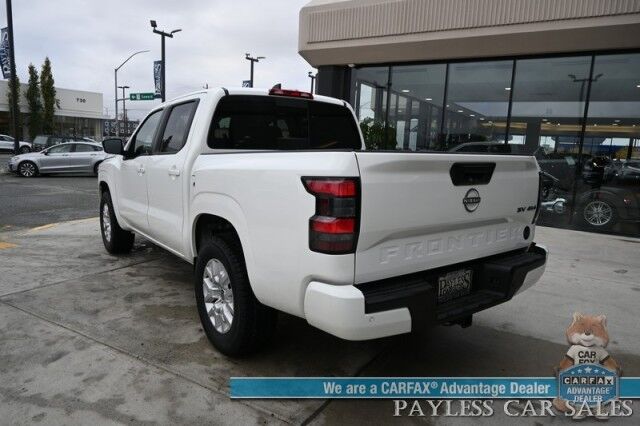 2024 Nissan Frontier SV / 4X4 / Crew Cab / Tech & Convenience Pkg / Auto Start / Power & Heated Seats / Heated Steering / Adaptive Cruise / Lane Depart & Blind Spot Alert / Apple CarPlay & Android Auto / Bed Liner / Tow Pkg / 1-Owner Anchorage AK