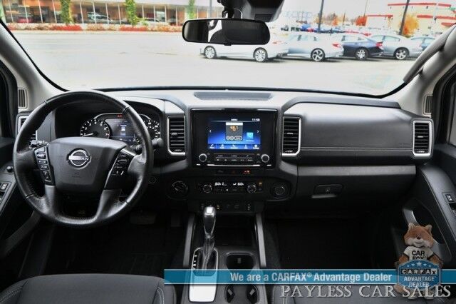 2024 Nissan Frontier SV / 4X4 / Crew Cab / Tech & Convenience Pkg / Auto Start / Power & Heated Seats / Heated Steering / Adaptive Cruise / Lane Depart & Blind Spot Alert / Apple CarPlay & Android Auto / Bed Liner / Tow Pkg / 1-Owner Anchorage AK