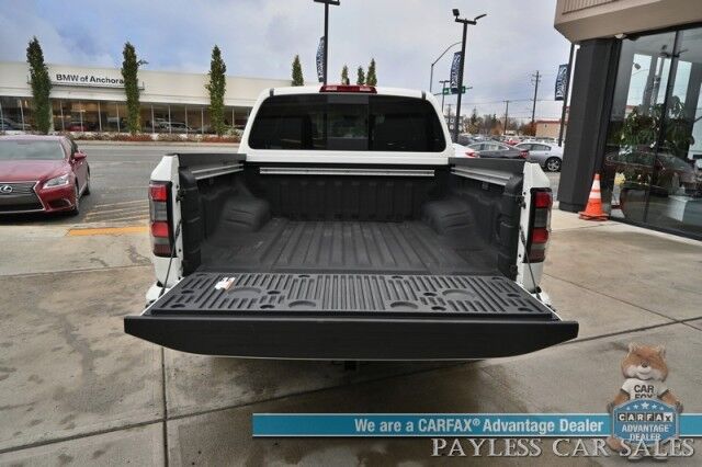 2024 Nissan Frontier SV / 4X4 / Crew Cab / Tech & Convenience Pkg / Auto Start / Power & Heated Seats / Heated Steering / Adaptive Cruise / Lane Depart & Blind Spot Alert / Apple CarPlay & Android Auto / Bed Liner / Tow Pkg / 1-Owner Anchorage AK