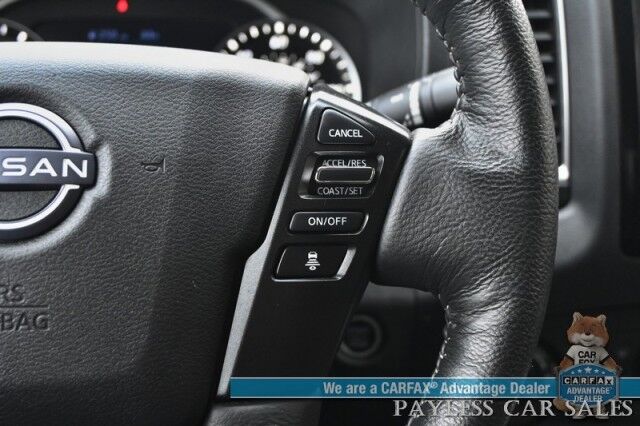 2024 Nissan Frontier SV / 4X4 / Crew Cab / Tech & Convenience Pkg / Auto Start / Power & Heated Seats / Heated Steering / Adaptive Cruise / Lane Depart & Blind Spot Alert / Apple CarPlay & Android Auto / Bed Liner / Tow Pkg / 1-Owner Anchorage AK