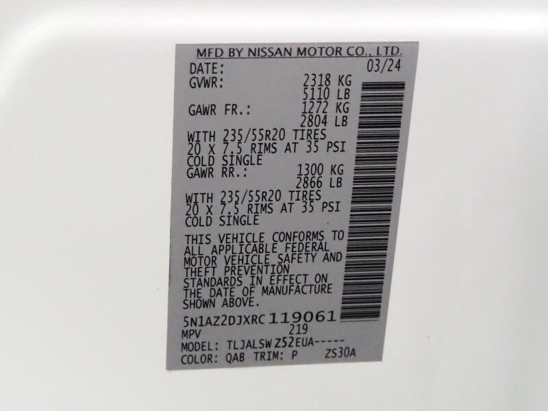 2024 Nissan Murano Platinum *NAVIGATION, ADAPTIVE CRUISE, SAFETY ALERTS, 360 VIEW CAMERAS, PANORAMA MOONROOF, LEATHER, CLIMATE SEATS, HEATED STEERING, REMOTE START, BOSE, ANDROID & APPLE Round Rock TX