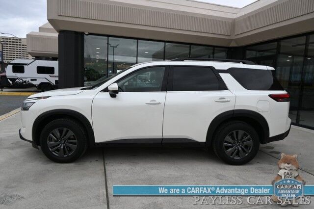 2024 Nissan Pathfinder SV / AWD / Auto Start / Power & Heated Cloth Seats / Adaptive Cruise Control / Lane Departure & Blind Spot / Apple CarPlay & Android Auto / Back Up Camera / 3rd Row / Seats 8 / Cruise Control / 27 MPG / 1-Owner Anchorage AK