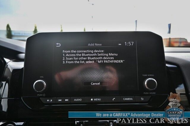 2024 Nissan Pathfinder SV / AWD / Auto Start / Power & Heated Cloth Seats / Adaptive Cruise Control / Lane Departure & Blind Spot / Apple CarPlay & Android Auto / Back Up Camera / 3rd Row / Seats 8 / Keyless Entry & Start / 27 MPG / 1-Owner Anchorage AK