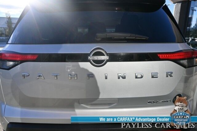 2024 Nissan Pathfinder SV / AWD / Auto Start / Power & Heated Cloth Seats / Adaptive Cruise Control / Lane Departure & Blind Spot / Apple CarPlay & Android Auto / Back Up Camera / 3rd Row / Seats 8 / Keyless Entry & Start / 27 MPG / 1-Owner Anchorage AK