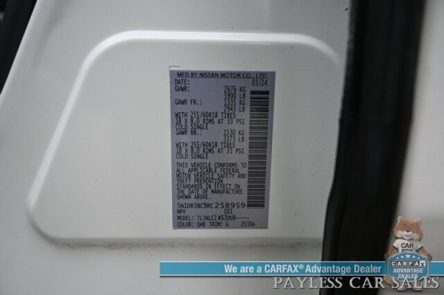 2024 Nissan Pathfinder SV / AWD / Auto Start / Power & Heated Cloth Seats / Adaptive Cruise Control / Lane Departure & Blind Spot / Apple CarPlay & Android Auto / Back Up Camera / 3rd Row / Seats 8 / Keyless Entry & Start / 27 MPG / 1-Owner Wasilla AK