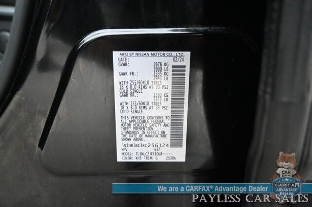2024 Nissan Pathfinder SV / AWD / Auto Start / Power & Heated Cloth Seats / Adaptive Cruise Control / Lane Departure & Blind Spot / Apple CarPlay & Android Auto / Back Up Camera / 3rd Row / Seats 8 / Keyless Entry & Start / 27 MPG / 1-Owner Anchorage AK 2024 Nissan Pathfinder SV / AWD / Auto Start / Power & Heated Cloth Seats / Adaptive Cruise Control / Lane Departure & Blind Spot / Apple CarPlay & Android Auto / Back Up Camera / 3rd Row / Seats 8 / Keyless Entry & Start / 27 MPG / 1-Owner Anchorage AK