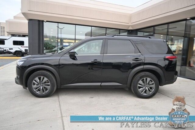 2024 Nissan Pathfinder SV / AWD / Auto Start / Power & Heated Cloth Seats / Adaptive Cruise Control / Lane Departure & Blind Spot / Apple CarPlay & Android Auto / Back Up Camera / 3rd Row / Seats 8 / Keyless Entry & Start / 27 MPG / 1-Owner