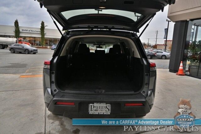 2024 Nissan Pathfinder SV / AWD / Auto Start / Power & Heated Cloth Seats / Adaptive Cruise Control / Lane Departure & Blind Spot / Apple CarPlay & Android Auto / Back Up Camera / 3rd Row / Seats 8 / Keyless Entry & Start / 27 MPG / 1-Owner Anchorage AK 2024 Nissan Pathfinder SV / AWD / Auto Start / Power & Heated Cloth Seats / Adaptive Cruise Control / Lane Departure & Blind Spot / Apple CarPlay & Android Auto / Back Up Camera / 3rd Row / Seats 8 / Keyless Entry & Start / 27 MPG / 1-Owner Anchorage AK