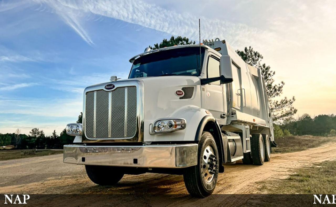 2024 Peterbilt 548 25 Yard Pac Tech Rear Loader Garbage Truck
