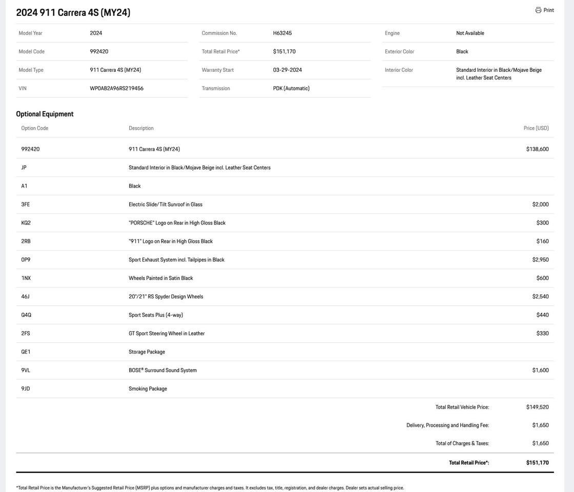 2024 Porsche 911 Carrera 4S Pompano Beach FL