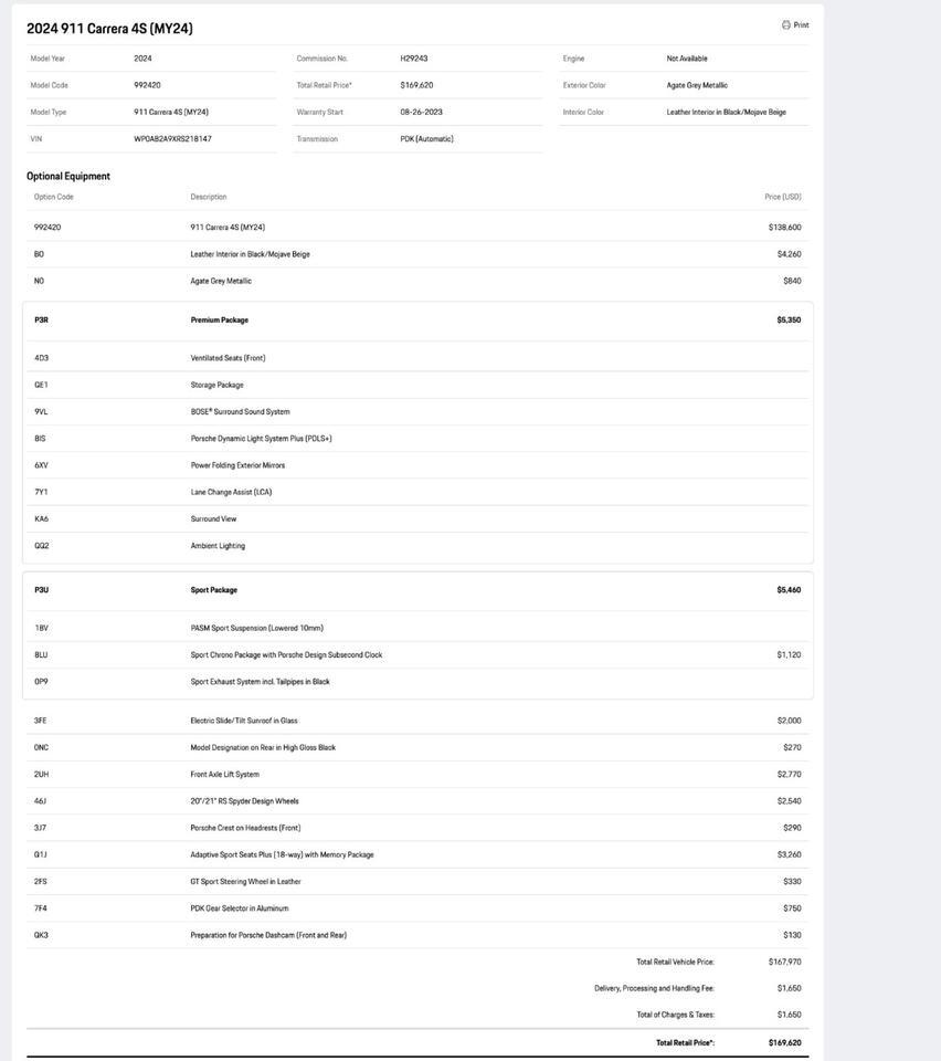 2024 Porsche 911 Carrera 4S Pompano Beach FL