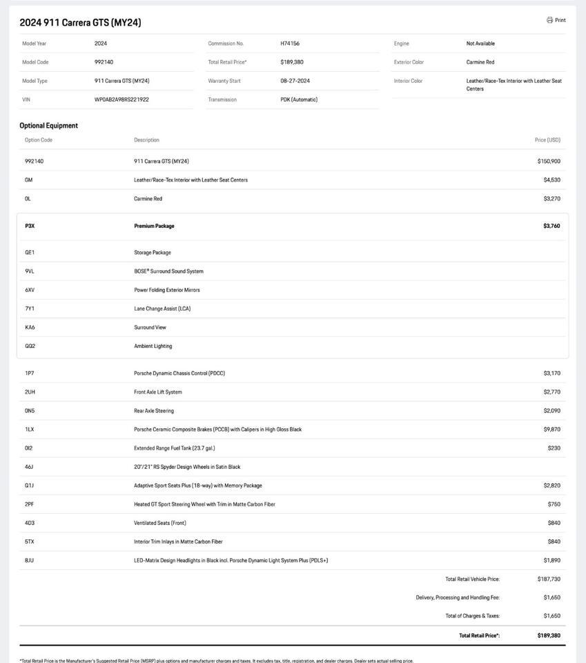 2024 Porsche 911 Carrera GTS Pompano Beach FL