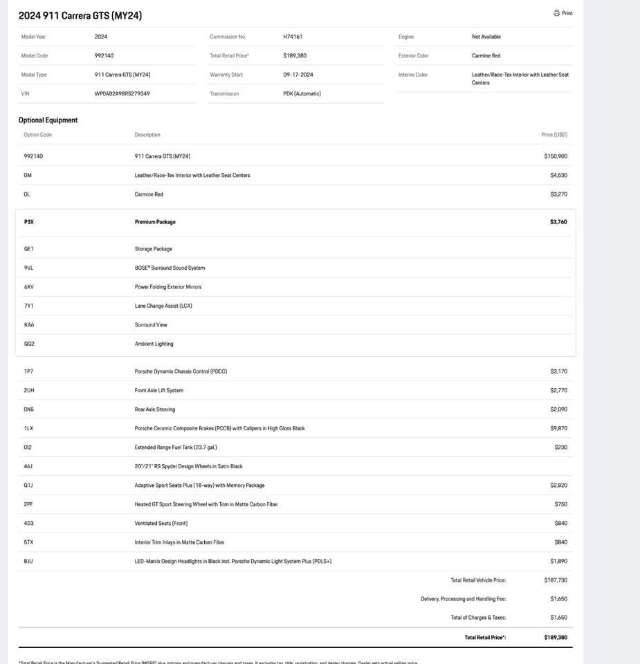 2024 Porsche 911 Carrera GTS Pompano Beach FL