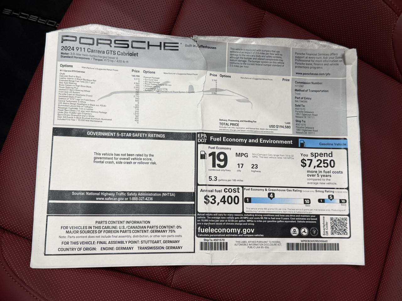 2024 Porsche 911 Carrera Gts Newark DE
