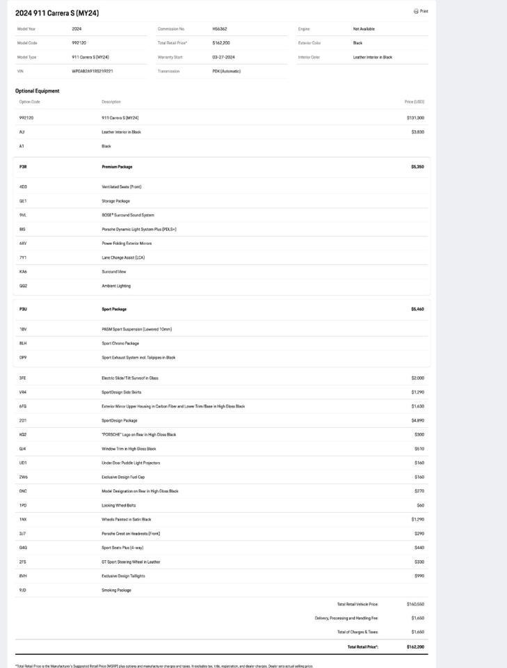 2024 Porsche 911 Carrera S Pompano Beach FL