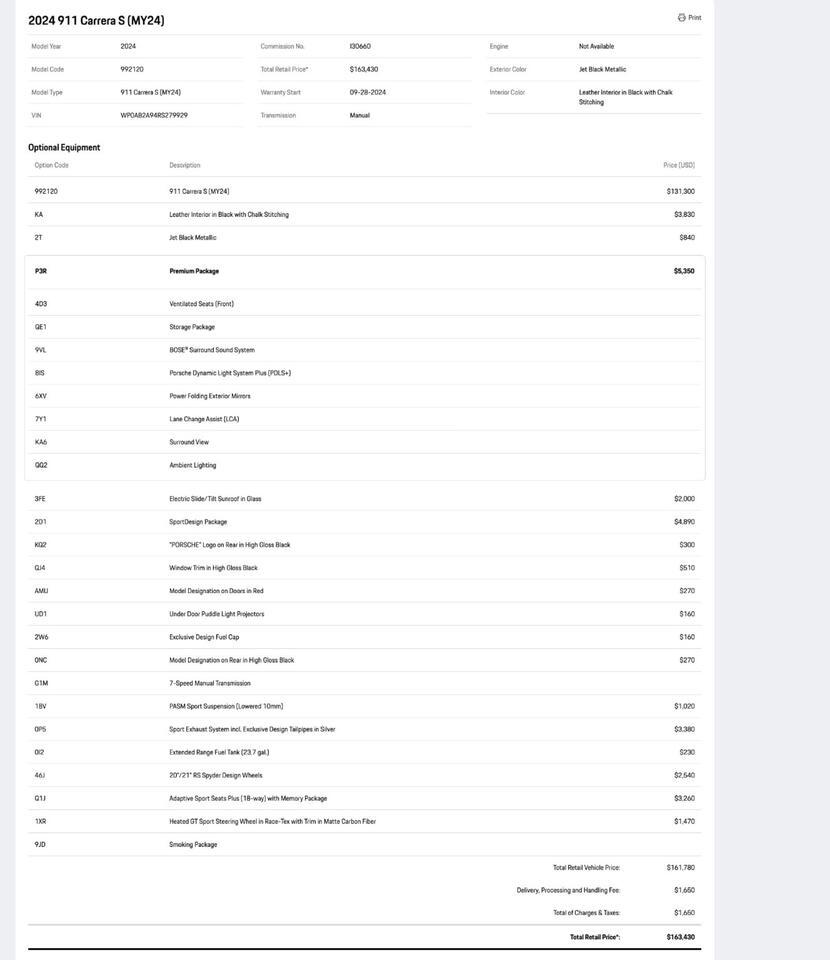 2024 Porsche 911 Carrera S Pompano Beach FL