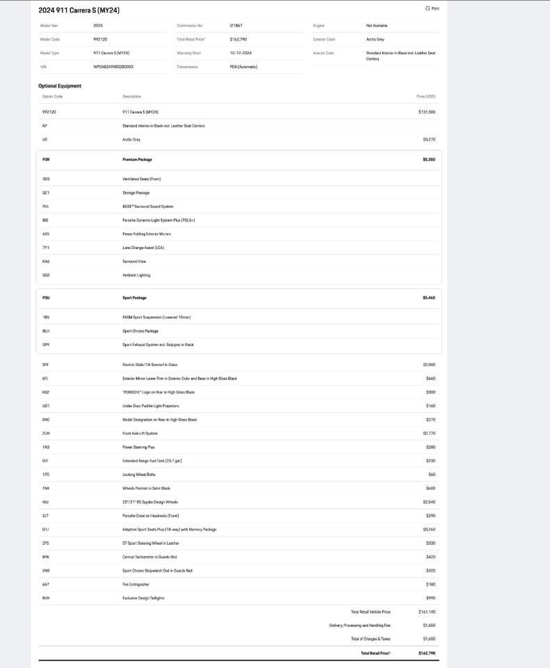 2024 Porsche 911 Carrera S Pompano Beach FL