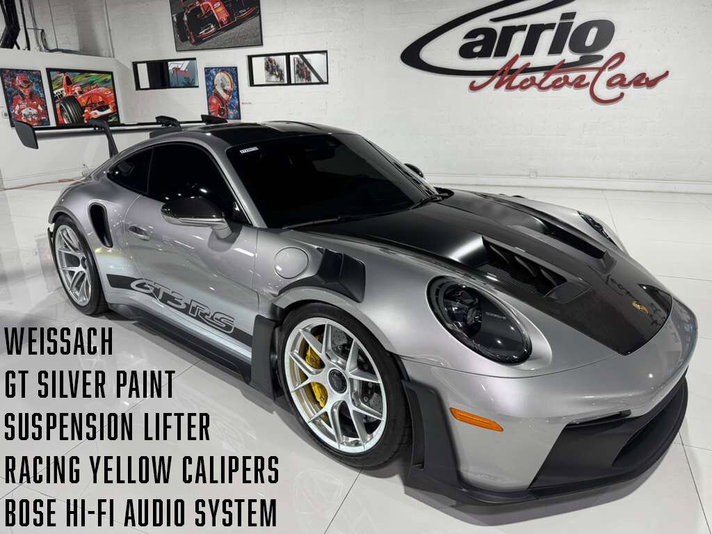2024 Porsche 911 GT3 RS Weissach Package!! GT Silver paint, Racing Yellow calipers, front lifter, Bose audio & MORE!!