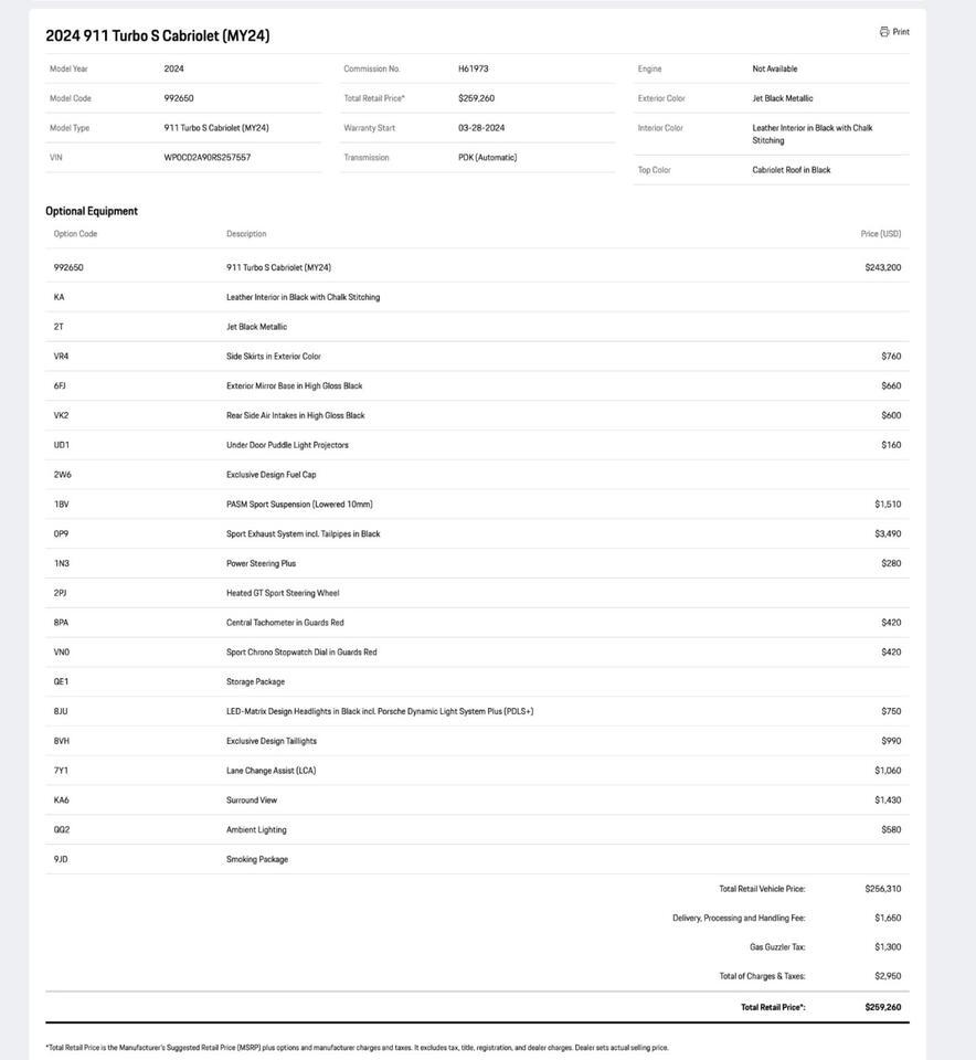 2024 Porsche 911 Turbo S Cabriolet Pompano Beach FL