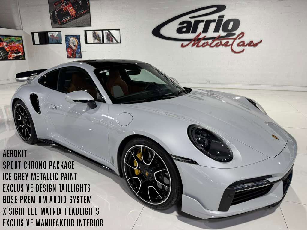 2024 Porsche 911 Turbo S Ice Grey Metallic paint,Exclusive Manufaktur interior,Exclusive Design taillights AND MORE!!