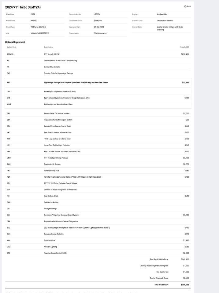 2024 Porsche 911 Turbo S Pompano Beach FL