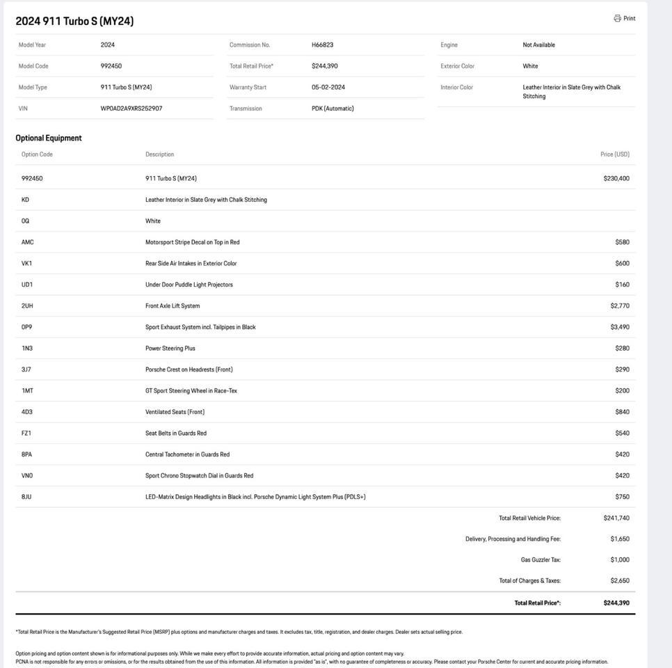 2024 Porsche 911 Turbo S Pompano Beach FL