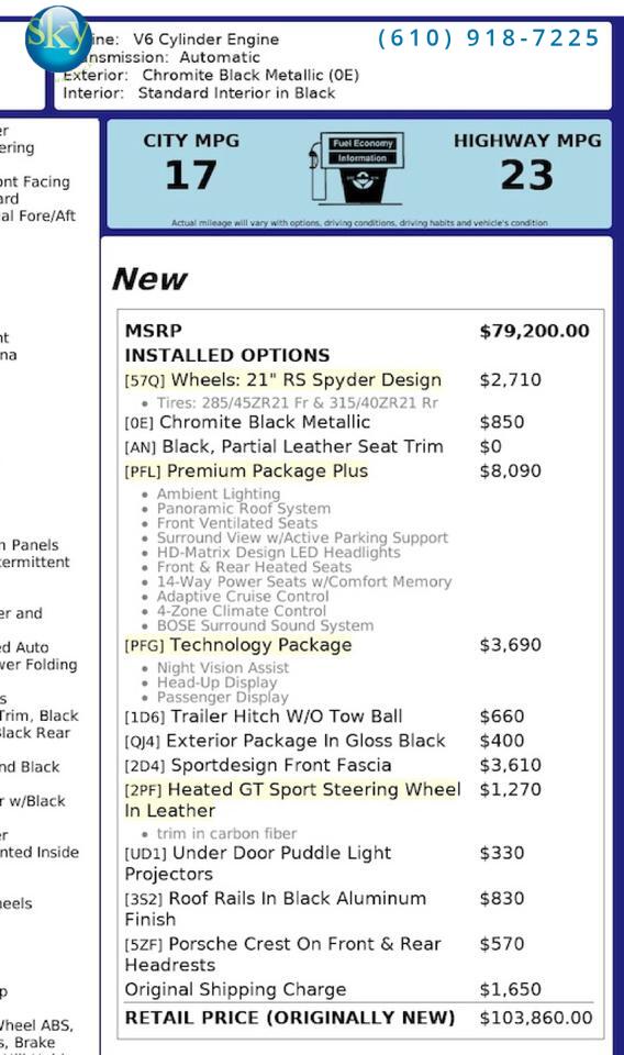 2024 Porsche Cayenne AWD $103,860 MSRP West Chester PA