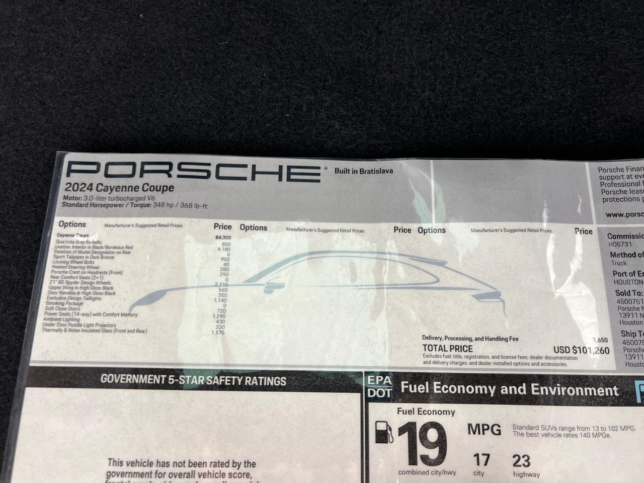 2024 Porsche Cayenne Coupe, Leather, 14-Way Seats, 21in RS Spyder Wheels, Soft Close Doors Houston TX