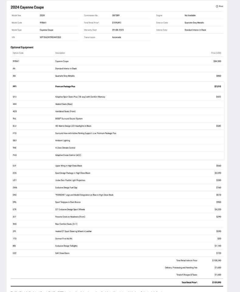 2024 Porsche Cayenne Coupe Pompano Beach FL