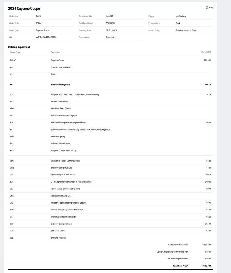 2024 Porsche Cayenne Coupe Pompano Beach FL