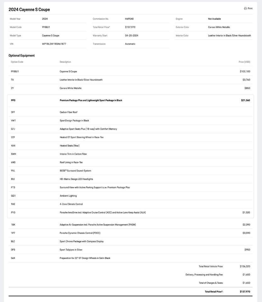 2024 Porsche Cayenne S Coupe Pompano Beach FL