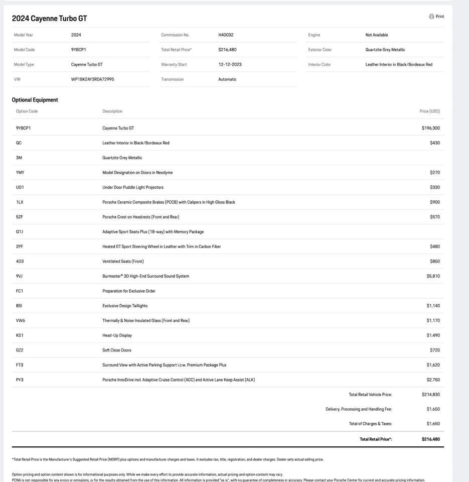 2024 Porsche Cayenne Turbo GT Pompano Beach FL