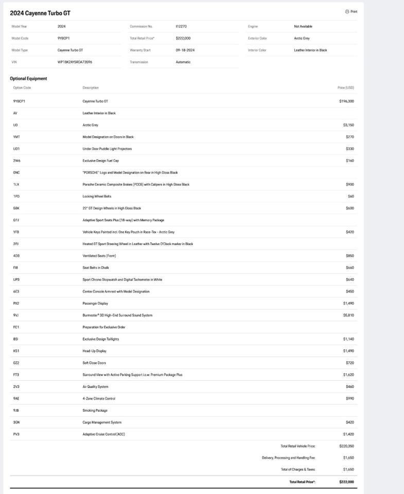 2024 Porsche Cayenne Turbo GT Pompano Beach FL