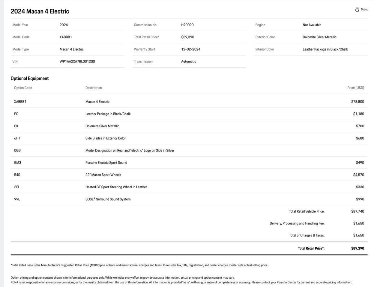 2024 Porsche Macan 4 Electric Pompano Beach FL