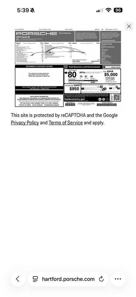 2024 Porsche Taycan 4S Orange MA