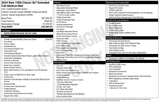 2024 Ram 1500 Classic SLT Raleigh NC